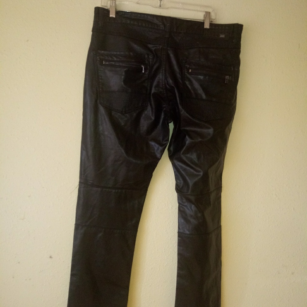 INC faux leather jeans